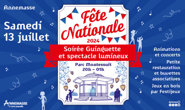 Fête Nationale,  Soirée guinguette & spectacle lumineux